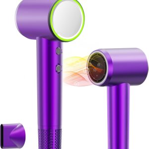 High-Speed Ionic Hair Dryer, 110,000 RPM, Lightweight & Portable for Travel, Quiet Operation, Ideal for Women Thick Hair, Professional Salon Quality, Purple