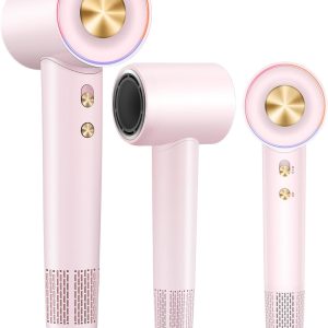 High Speed Hair Dryer,150000 RPM Brushless Motor Professional Blow Dryer for Fast Drying, Negative Ions Ionic with Magnetic Blow Air Nozzle,Control Quiet Noise, Lightweight for Travel