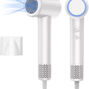 Hair Dryer,110000 RPM High-Speed Blow Dryer with Brushless Motor for Fast Drying, Professional Ionic Hair Dryer Hair Care for Travel|Home,Magnetic Nozzle,White